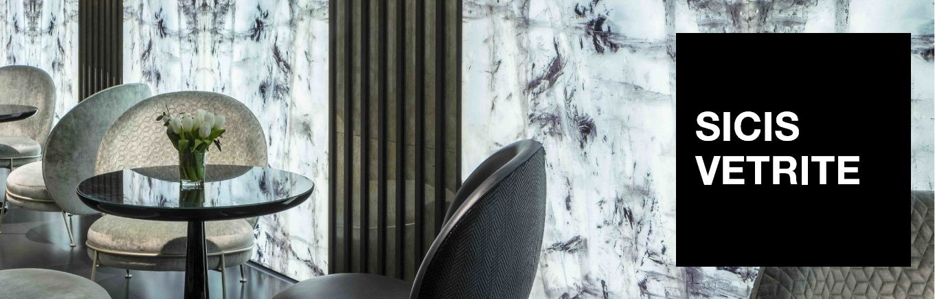 Van klein mozaïek tot grote glasplaten, Sicis brengt luxe in het interieur.